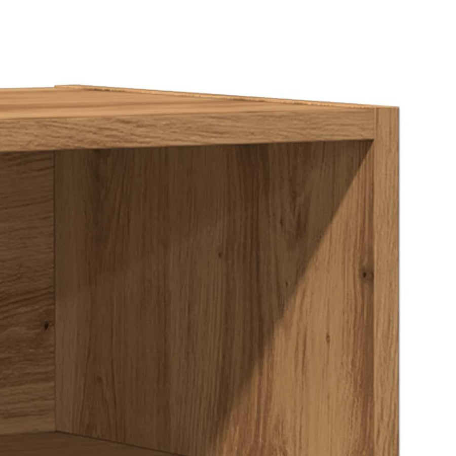 Nachtkastje 40x30x50 cm bewerkt hout artisanaal eikenkleur