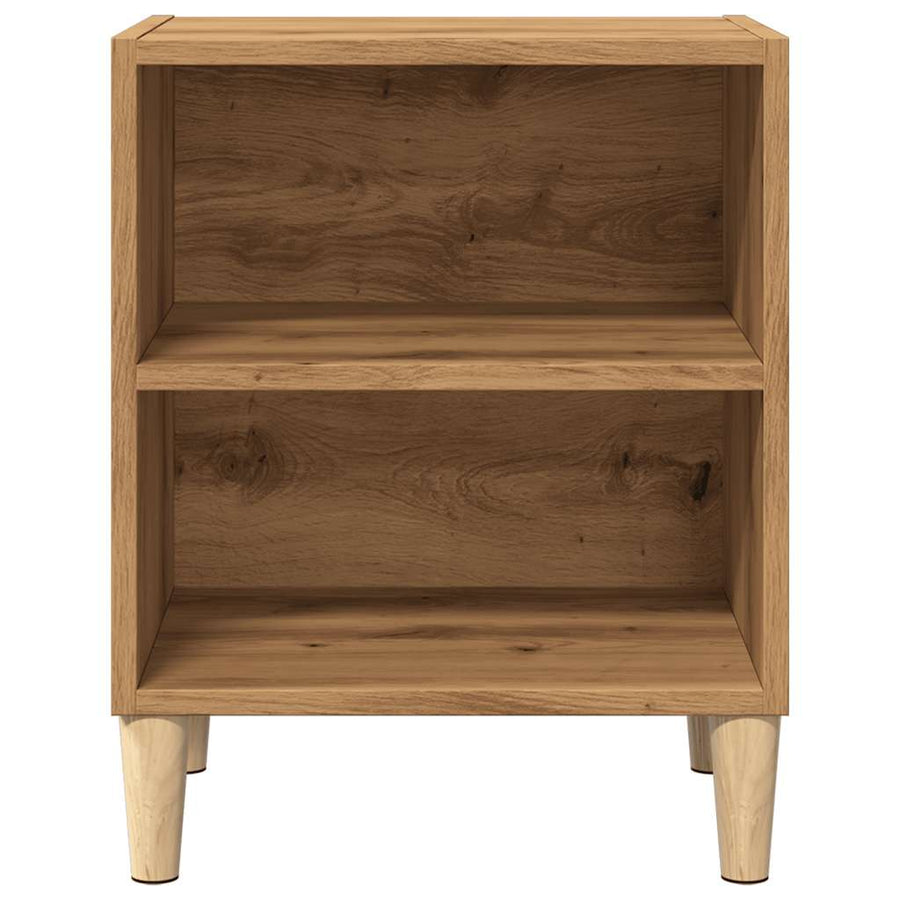 Nachtkastjes 2 st 40x30x50cm bewerkt hout artisanaal eikenkleur