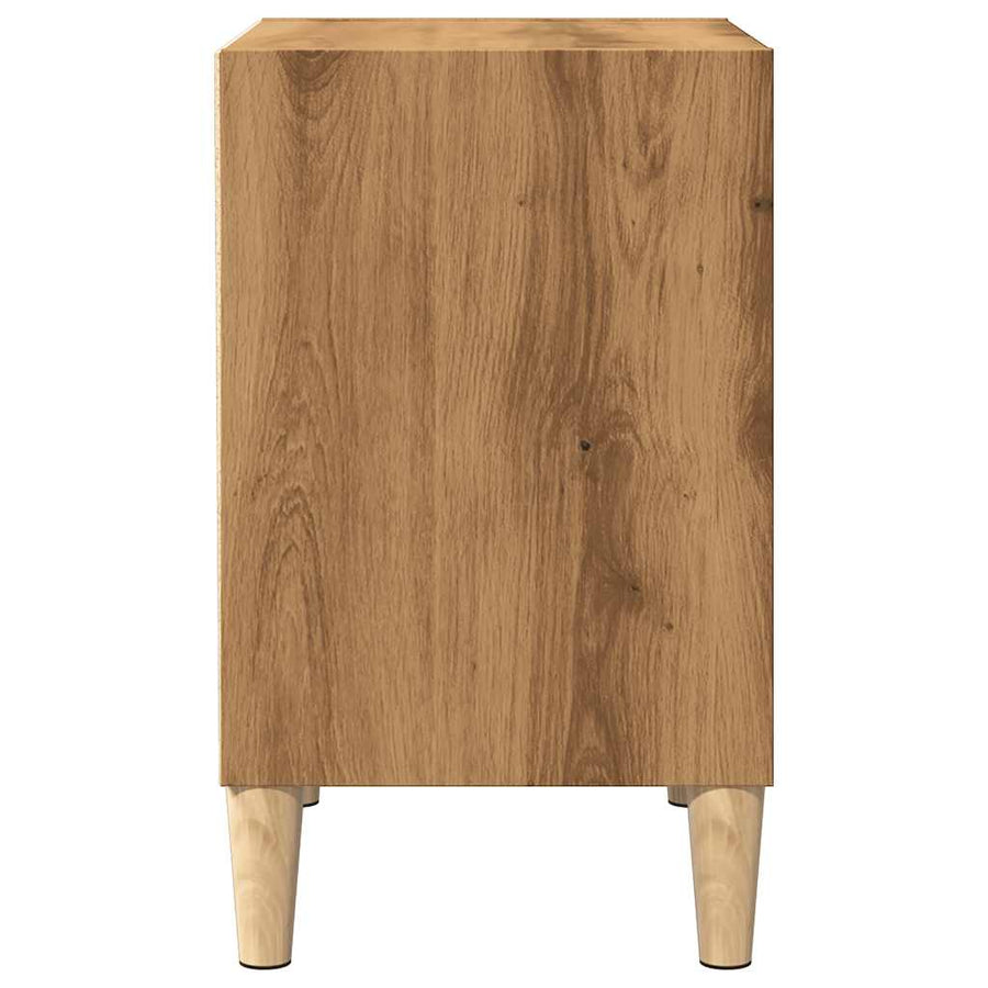 Nachtkastjes 2 st 40x30x50cm bewerkt hout artisanaal eikenkleur