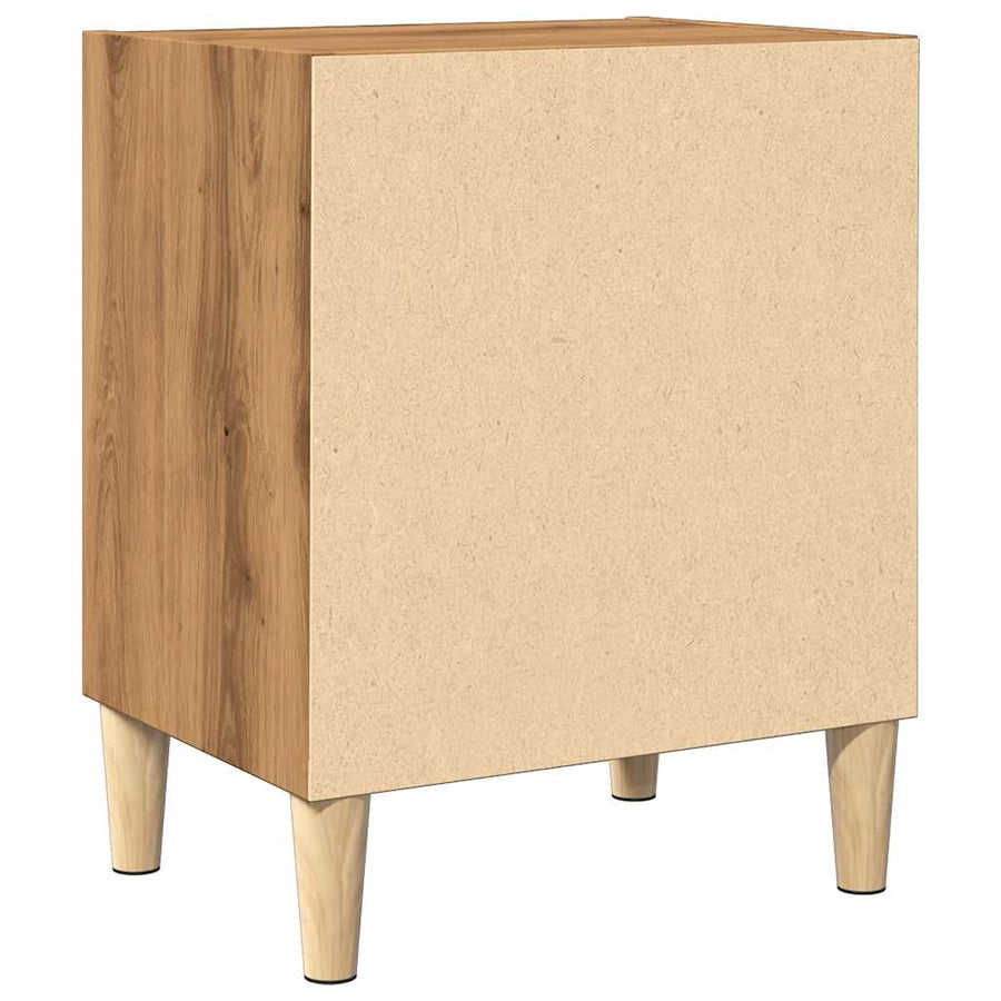 Nachtkastjes 2 st 40x30x50cm bewerkt hout artisanaal eikenkleur