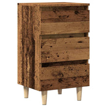 Nachtkastje 40x35x69 cm bewerkt hout oud houtkleurig