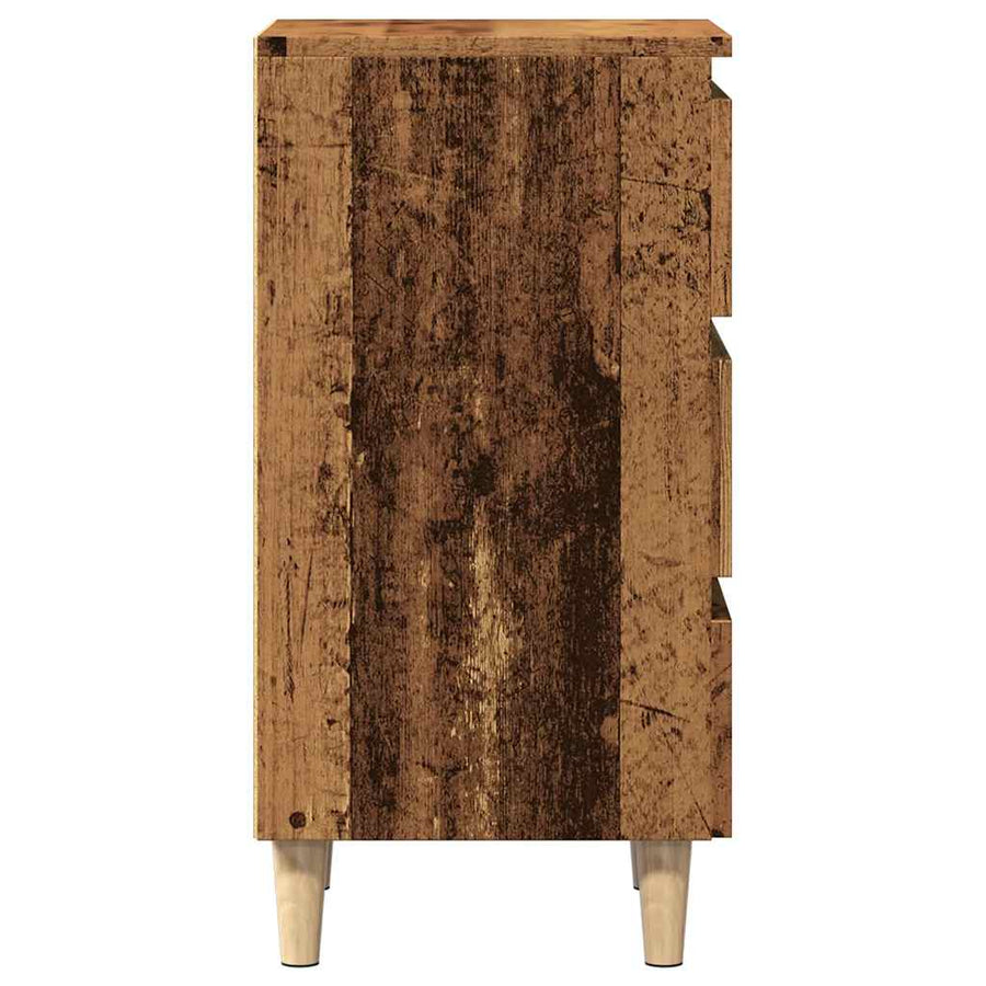 Nachtkastje 40x35x69 cm bewerkt hout oud houtkleurig