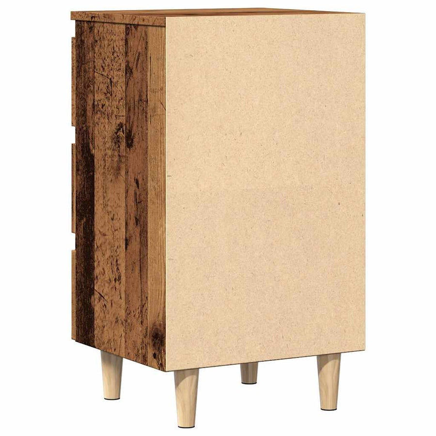 Nachtkastje 40x35x69 cm bewerkt hout oud houtkleurig