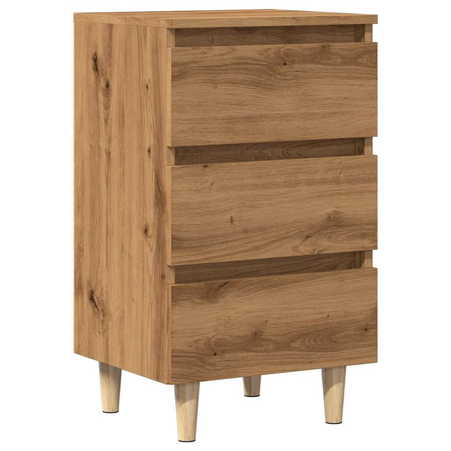 Nachtkastjes 2 st 40x35x69 cm bewerkt hout artisanaal eiken
