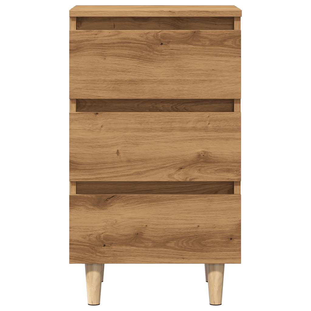 Nachtkastjes 2 st 40x35x69 cm bewerkt hout artisanaal eiken