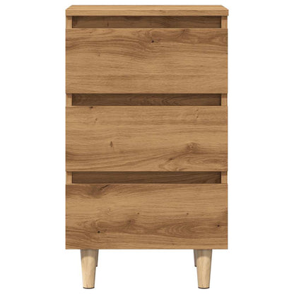 Nachtkastjes 2 st 40x35x69 cm bewerkt hout artisanaal eiken
