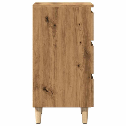Nachtkastjes 2 st 40x35x69 cm bewerkt hout artisanaal eiken