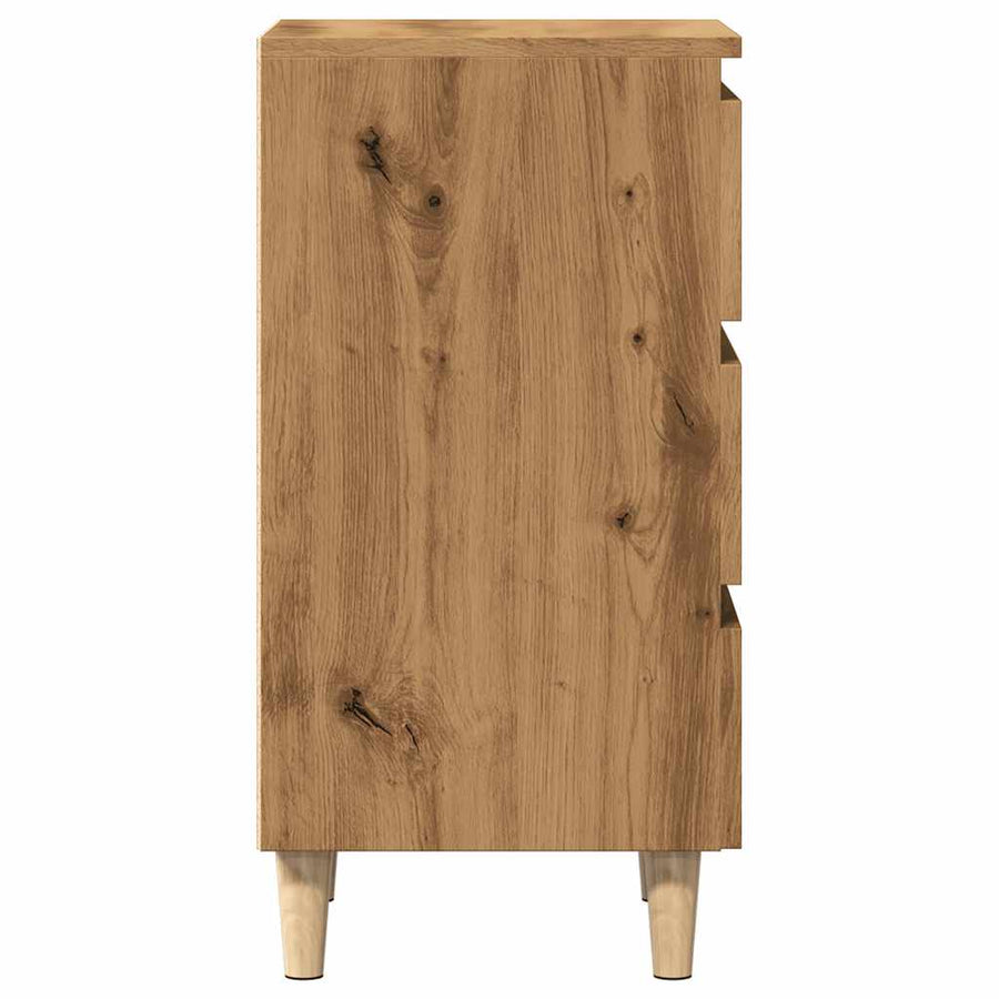 Nachtkastjes 2 st 40x35x69 cm bewerkt hout artisanaal eiken