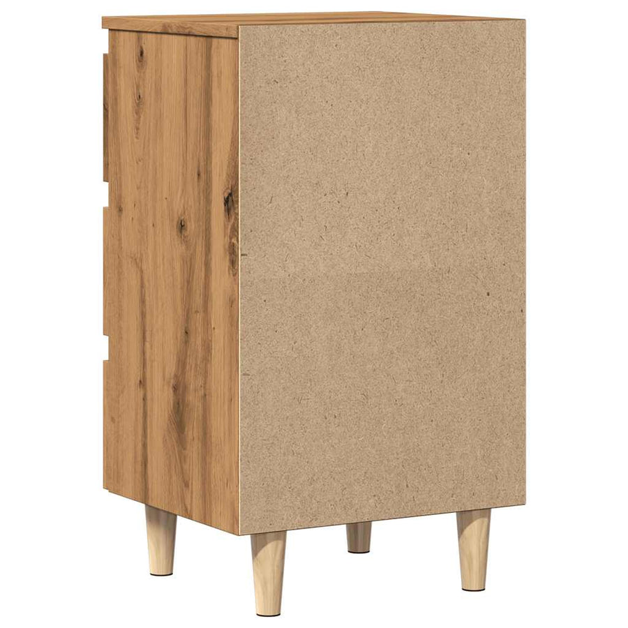 Nachtkastjes 2 st 40x35x69 cm bewerkt hout artisanaal eiken