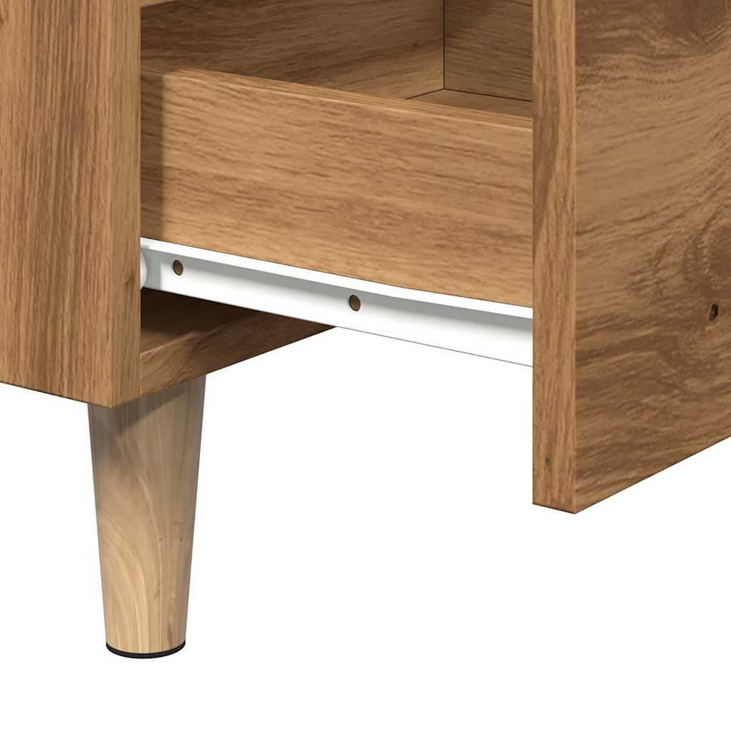 Nachtkastjes 2 st 40x35x69 cm bewerkt hout artisanaal eiken