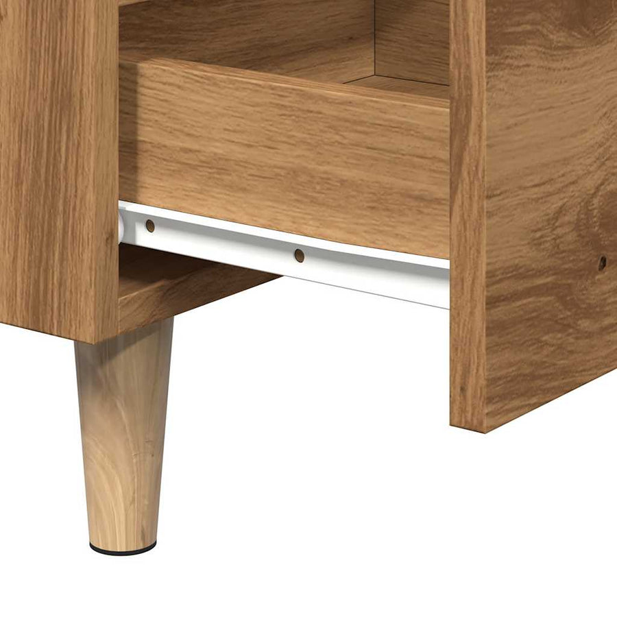 Nachtkastjes 2 st 40x35x69 cm bewerkt hout artisanaal eiken