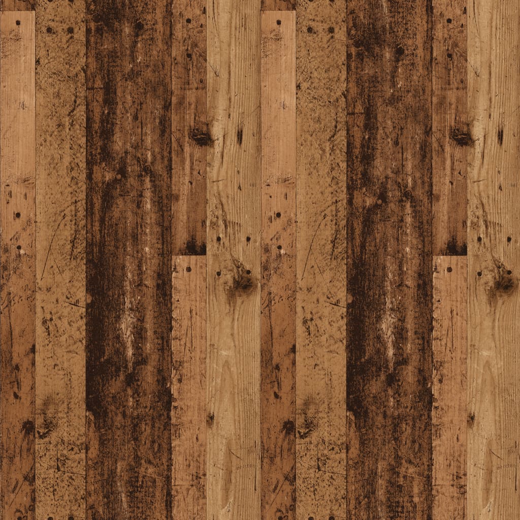 Nachtkastje met metalen poten 40x35x69 cm oud houtkleurig