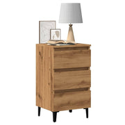 Nachtkastje 40x35x69 cm bewerkt hout eikenkleur