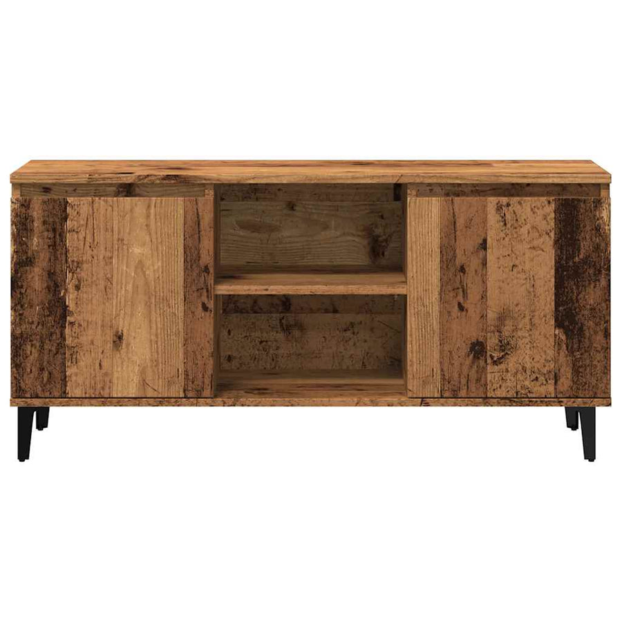 Tv-meubel 102x35x50 cm bewerkt hout oud houtkleurig