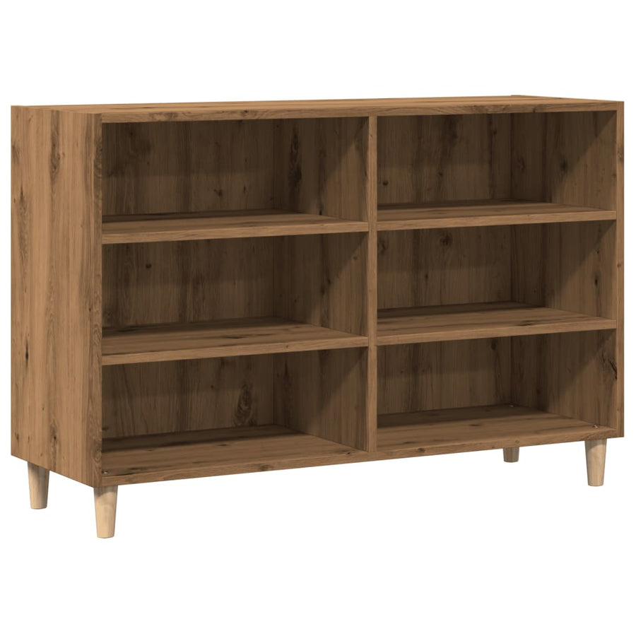 Dressoir 103,5x35x70 cm bewerkt hout artisanaal eikenkleurig