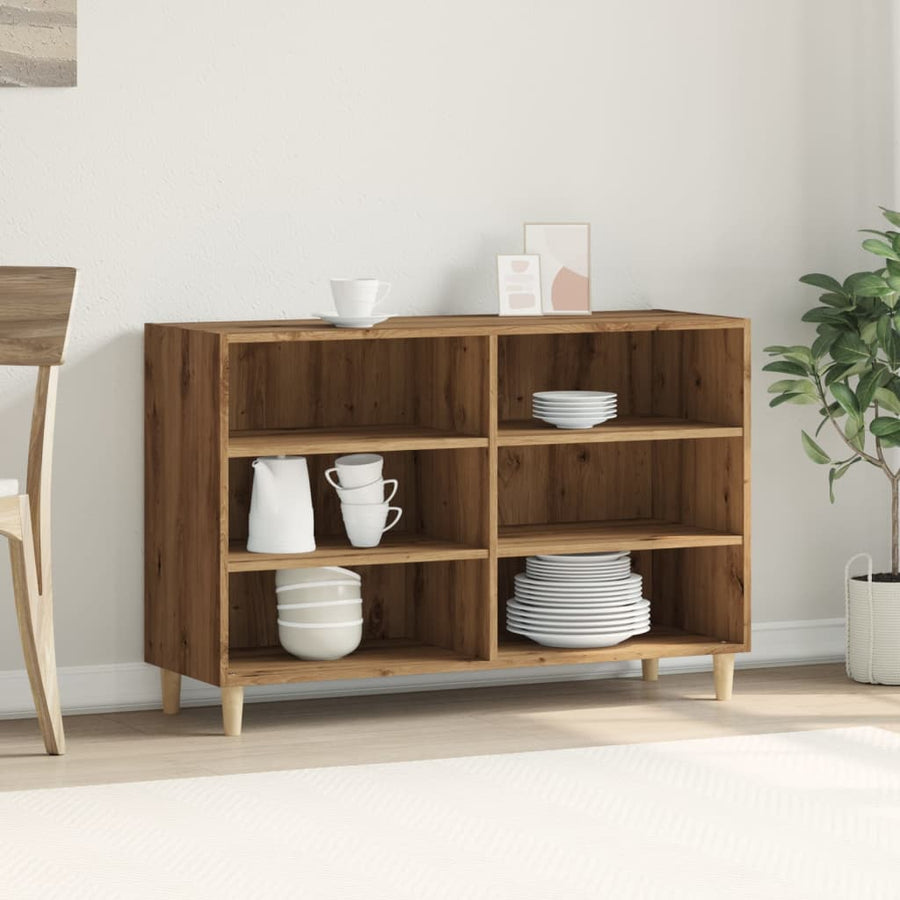 Dressoir 103,5x35x70 cm bewerkt hout artisanaal eikenkleurig