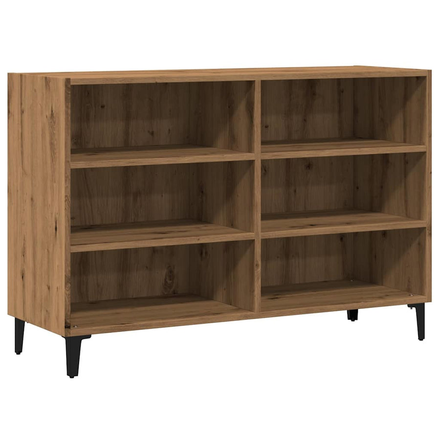 Dressoir 103,5x35x70 cm bewerkt hout artisanaal eikenkleurig