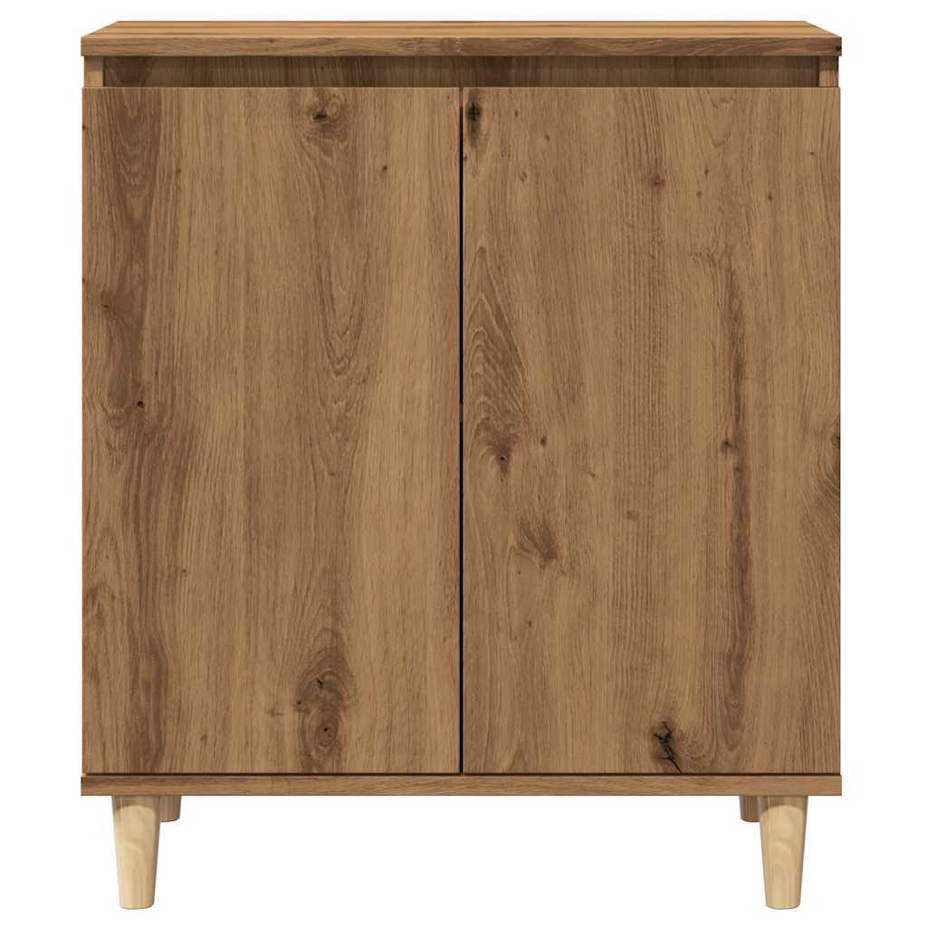 Dressoir 60x35x70 cm bewerkt hout artisanaal eikenkleur