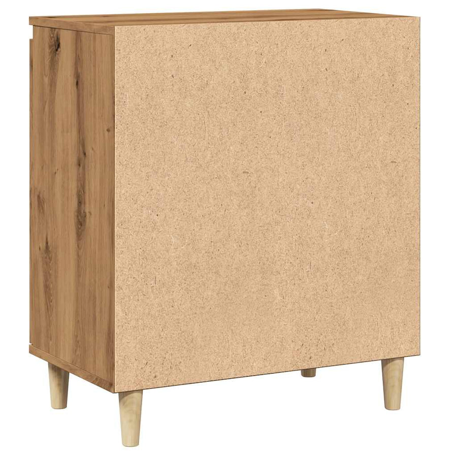 Dressoir 60x35x70 cm bewerkt hout artisanaal eikenkleur