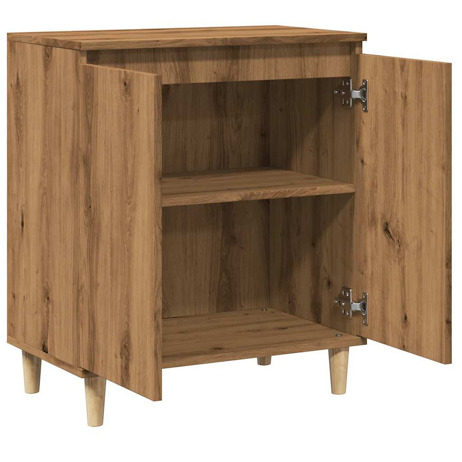 Dressoir 60x35x70 cm bewerkt hout artisanaal eikenkleur