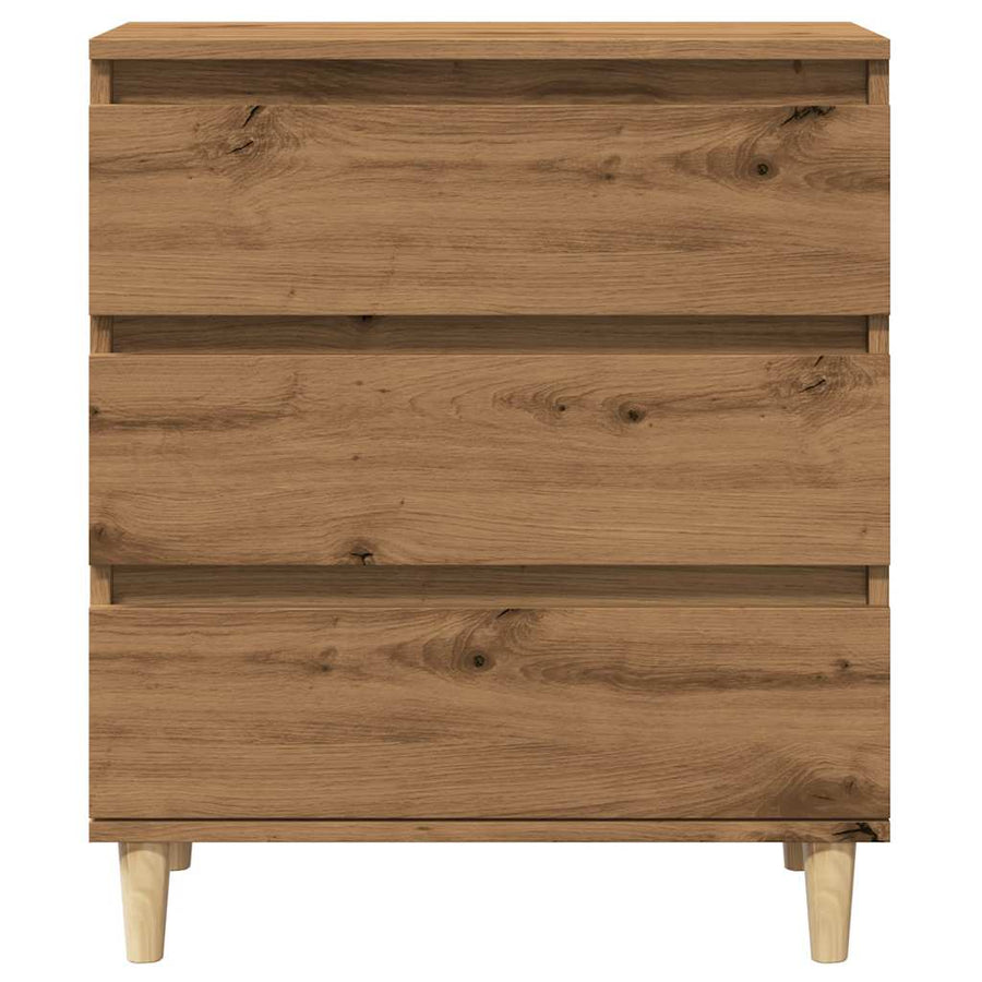 Dressoir 60x35x70 cm bewerkt hout artisanaal eikenkleur