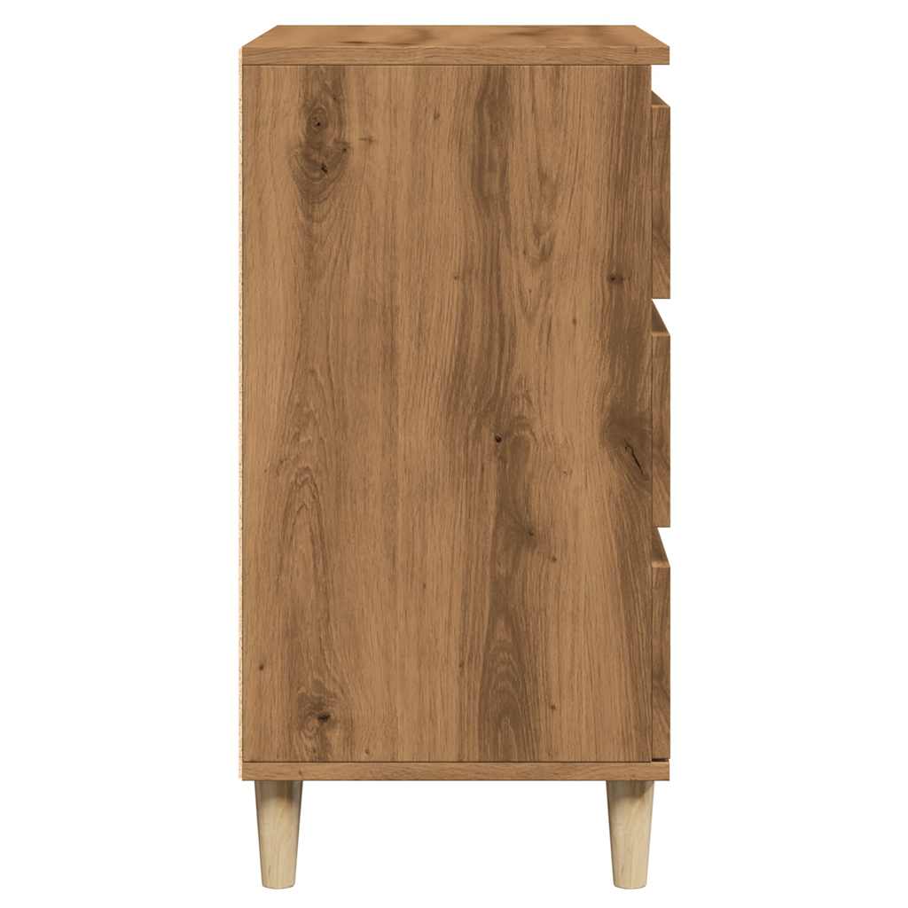 Dressoir 60x35x70 cm bewerkt hout artisanaal eikenkleur