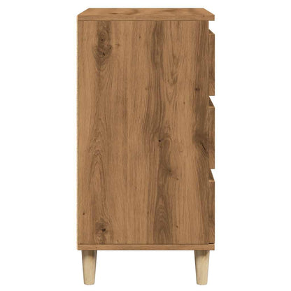 Dressoir 60x35x70 cm bewerkt hout artisanaal eikenkleur