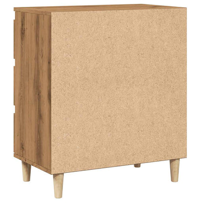 Dressoir 60x35x70 cm bewerkt hout artisanaal eikenkleur