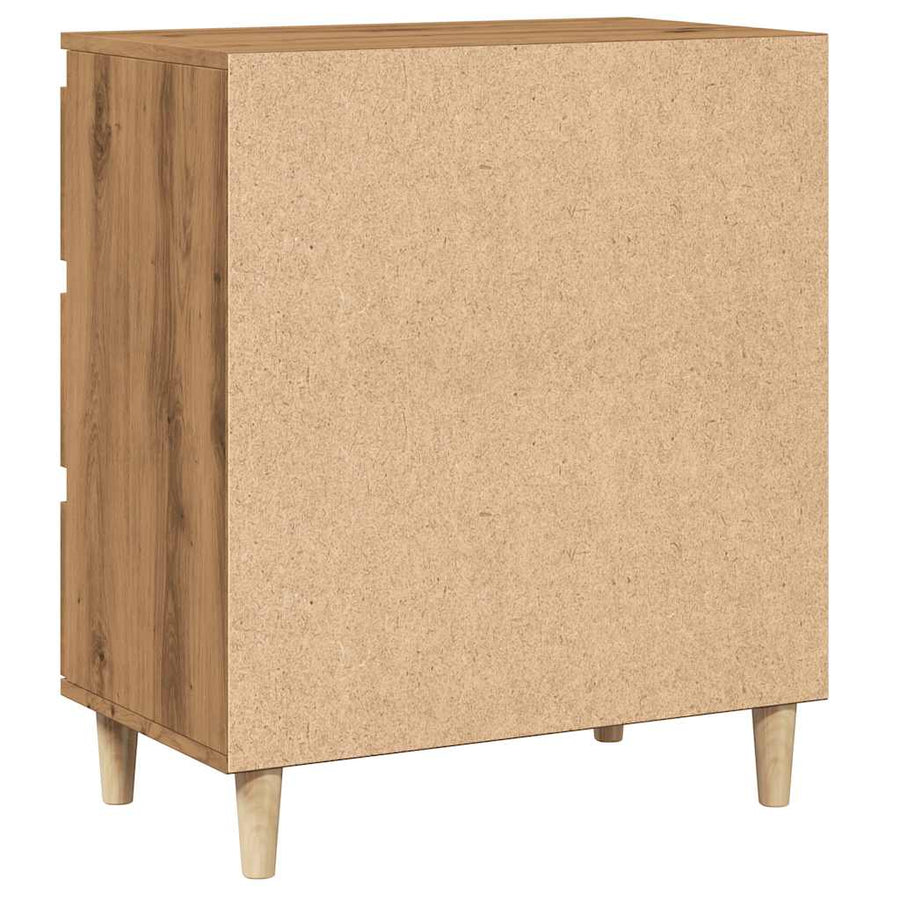Dressoir 60x35x70 cm bewerkt hout artisanaal eikenkleur
