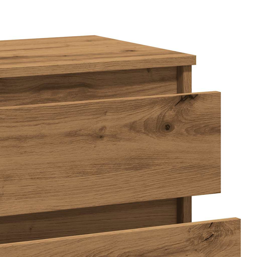 Dressoir 60x35x70 cm bewerkt hout artisanaal eikenkleur