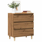 Dressoir 60x35x70 cm bewerkt hout eikenkleur