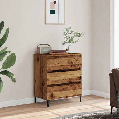Dressoir 60x35x70 cm bewerkt hout oud houtkleurig