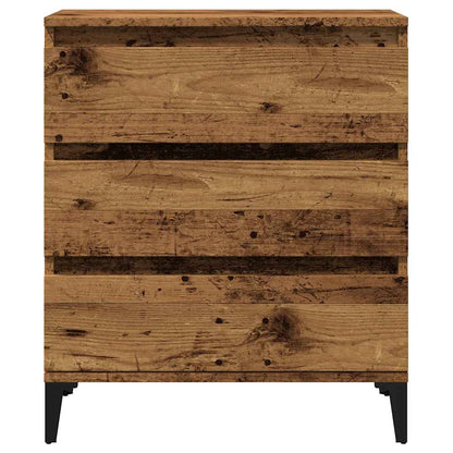 Dressoir 60x35x70 cm bewerkt hout oud houtkleurig