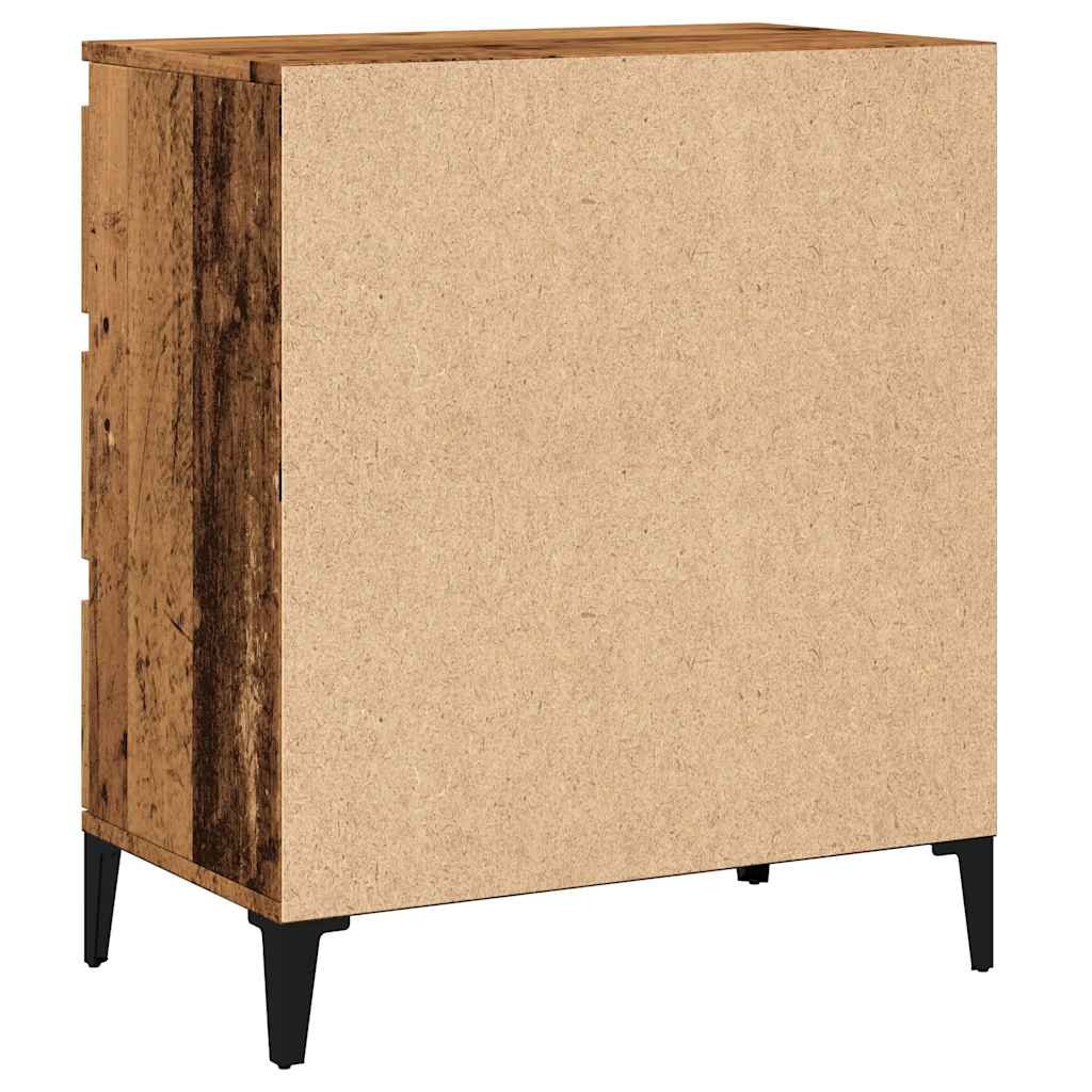 Dressoir 60x35x70 cm bewerkt hout oud houtkleurig