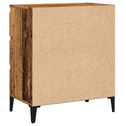 Dressoir 60x35x70 cm bewerkt hout oud houtkleurig