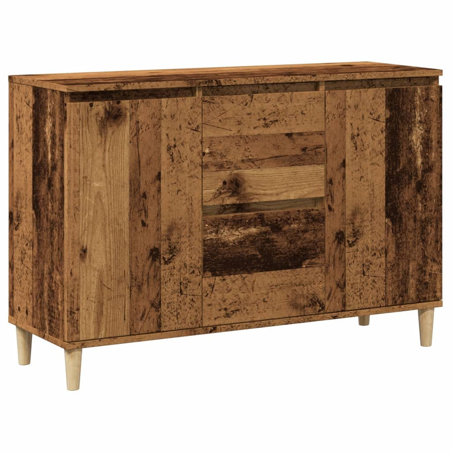 Dressoir 102x35x70 cm bewerkt hout oud houtkleurig
