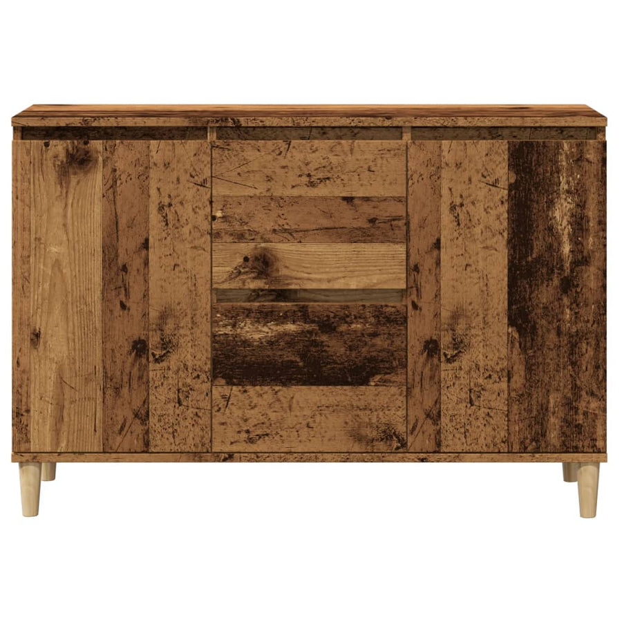 Dressoir 102x35x70 cm bewerkt hout oud houtkleurig