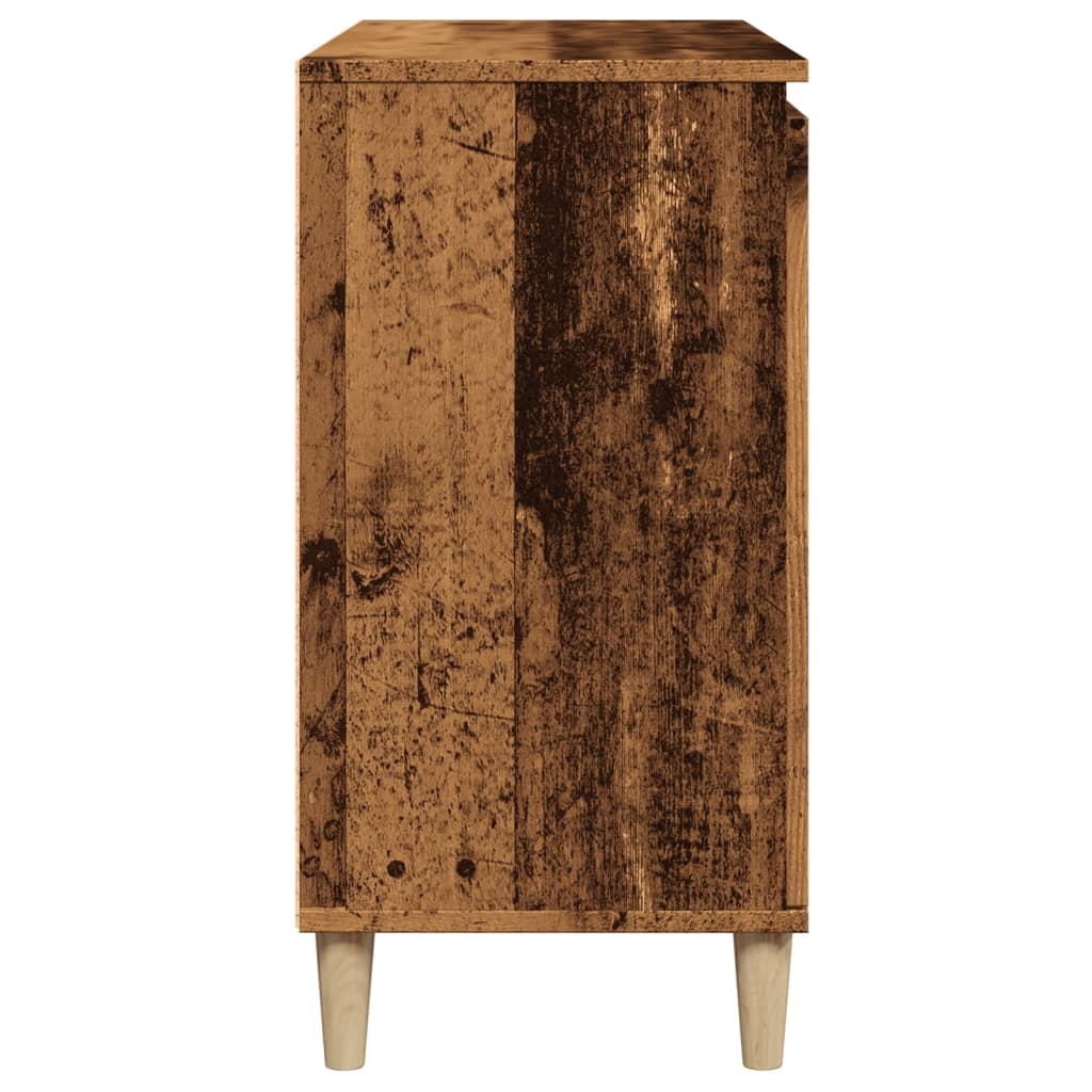 Dressoir 102x35x70 cm bewerkt hout oud houtkleurig