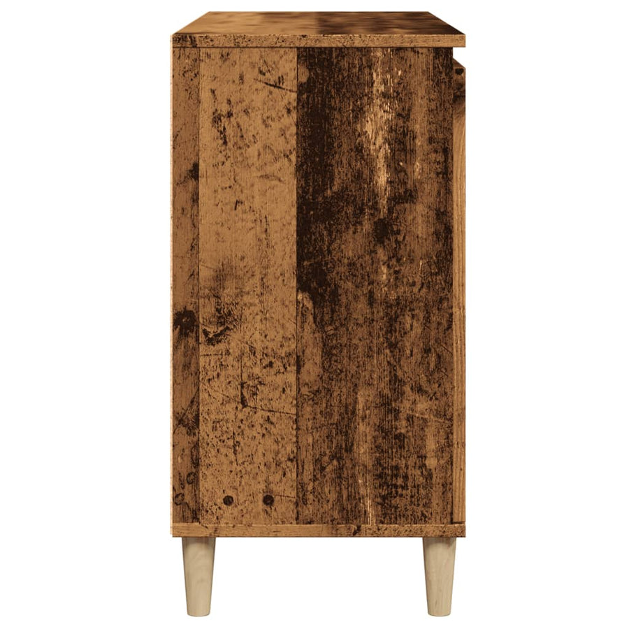 Dressoir 102x35x70 cm bewerkt hout oud houtkleurig