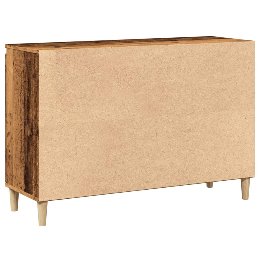 Dressoir 102x35x70 cm bewerkt hout oud houtkleurig