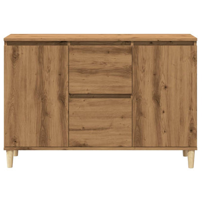 Dressoir 102x35x70 cm bewerkt hout artisanaal eikenkleurig