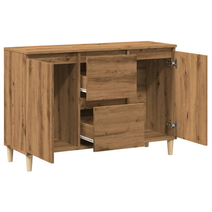 Dressoir 102x35x70 cm bewerkt hout artisanaal eikenkleurig