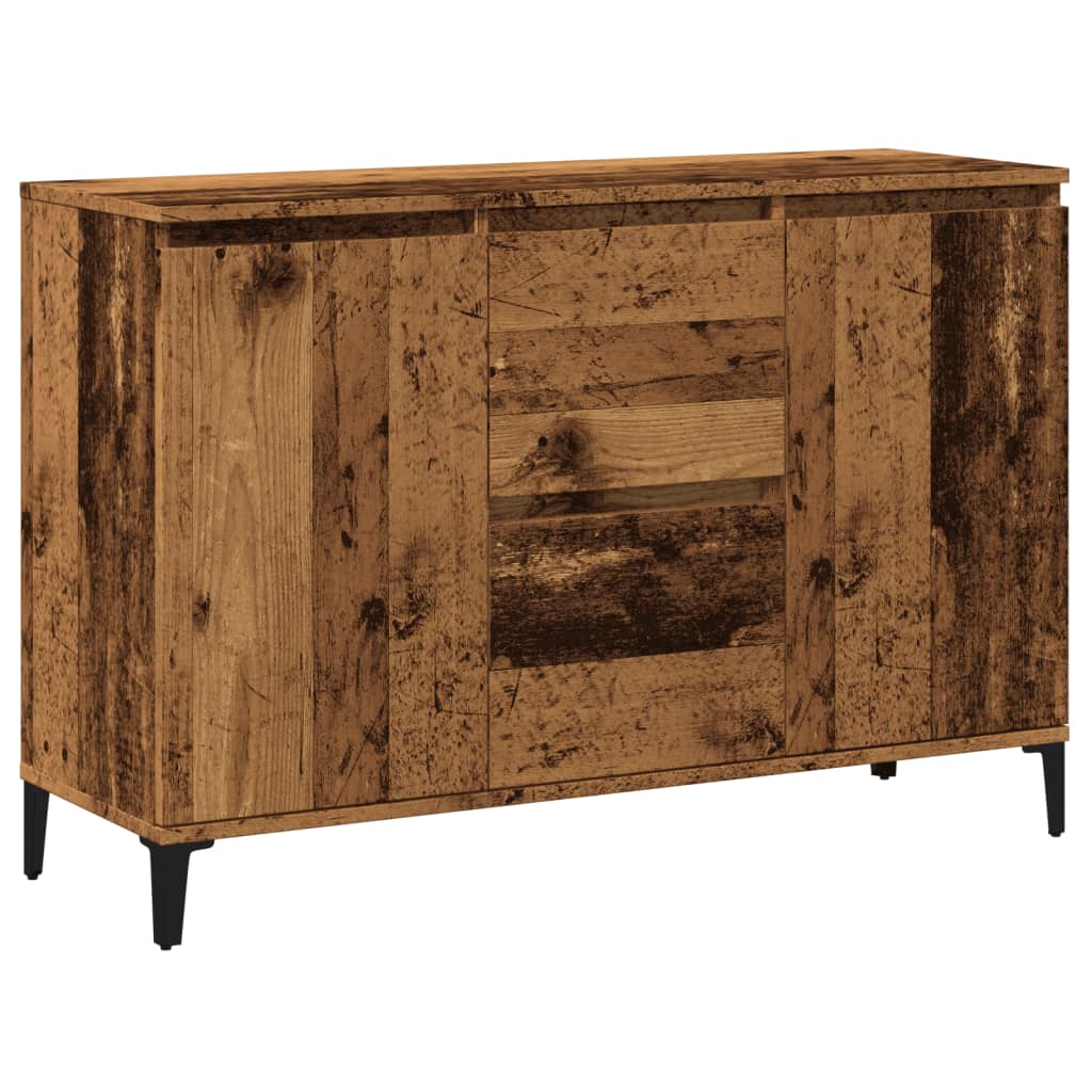 Dressoir 102x35x70 cm bewerkt hout oud houtkleurig