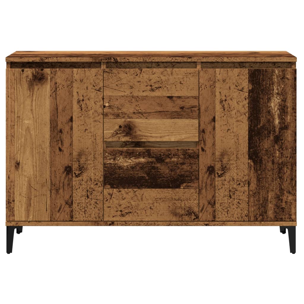 Dressoir 102x35x70 cm bewerkt hout oud houtkleurig
