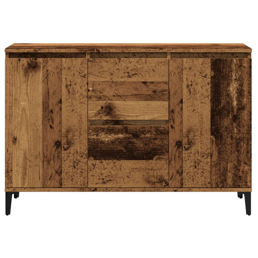 Dressoir 102x35x70 cm bewerkt hout oud houtkleurig
