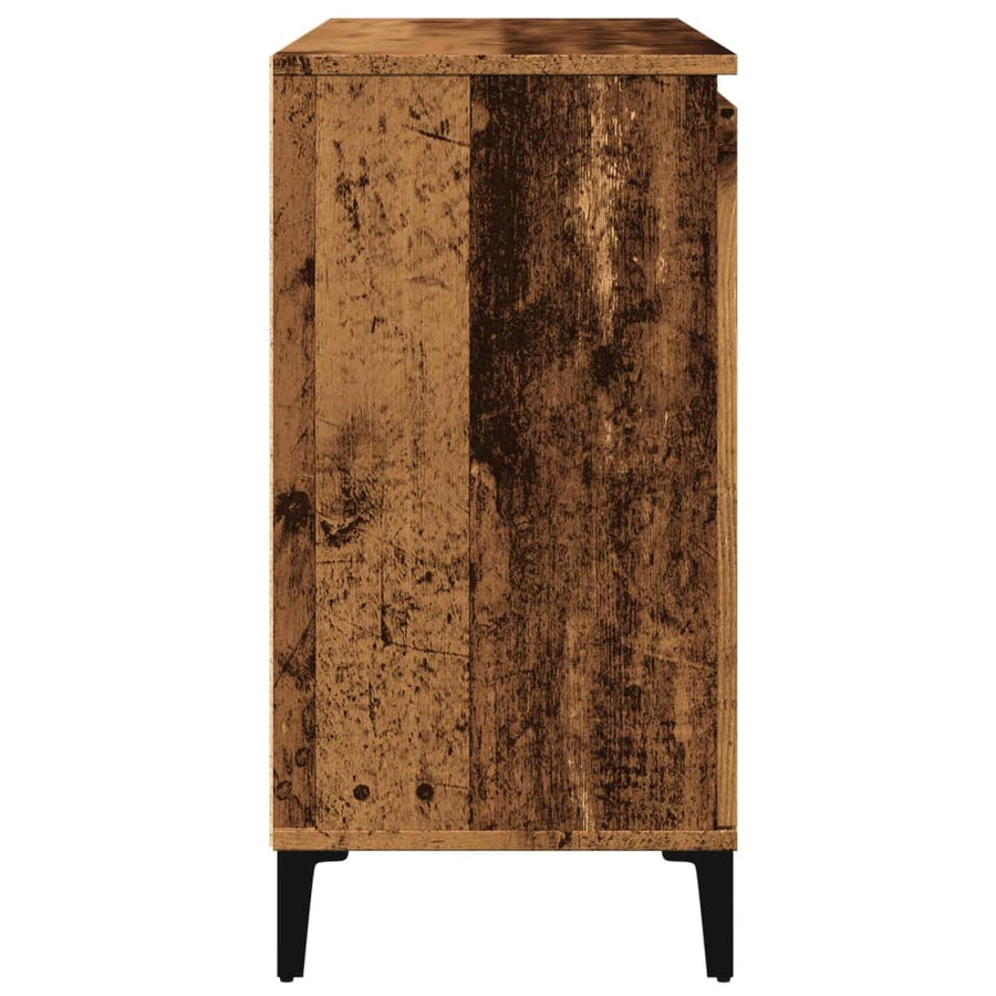 Dressoir 102x35x70 cm bewerkt hout oud houtkleurig