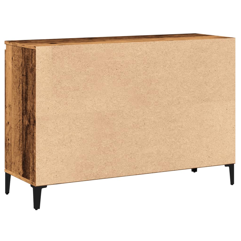 Dressoir 102x35x70 cm bewerkt hout oud houtkleurig