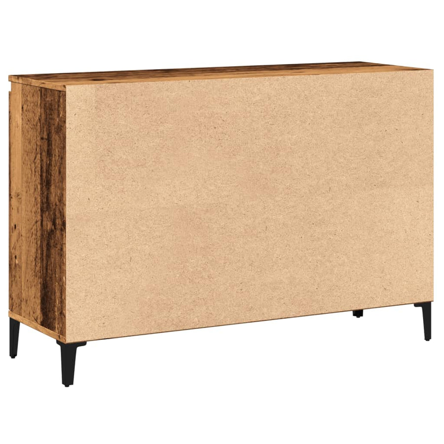 Dressoir 102x35x70 cm bewerkt hout oud houtkleurig