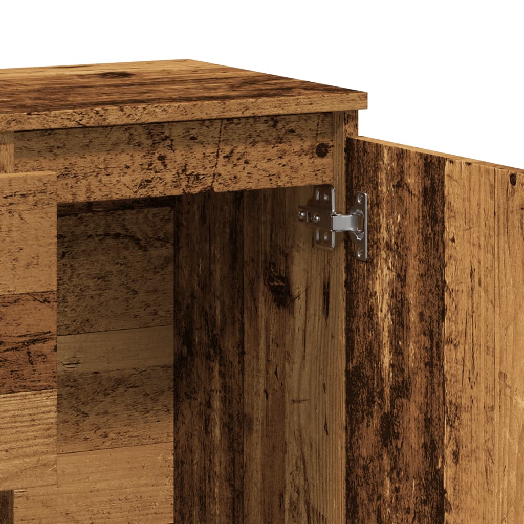 Dressoir 102x35x70 cm bewerkt hout oud houtkleurig