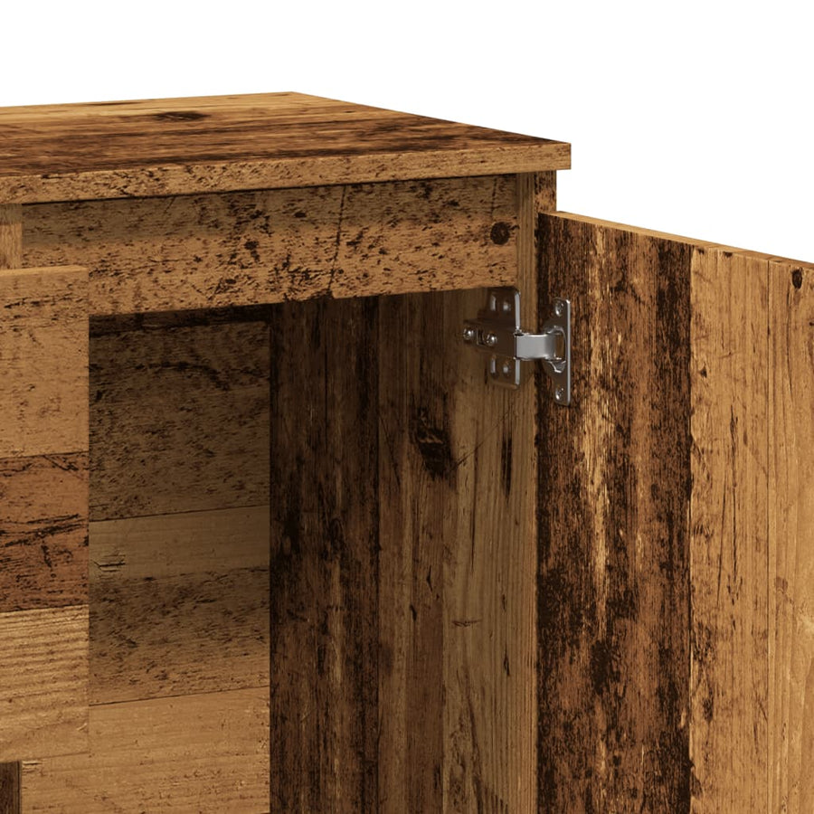 Dressoir 102x35x70 cm bewerkt hout oud houtkleurig